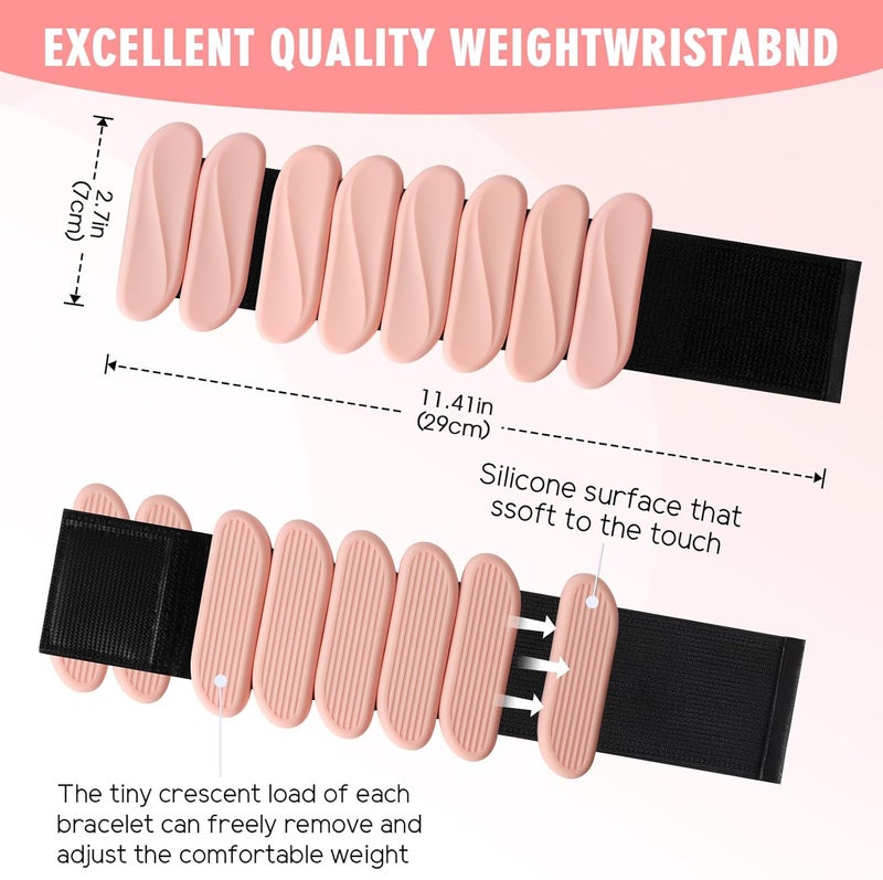 Gallia Wrist Weights, 2Pack Wearable Wrist Ankle Weights for Women and Men, Adjustable Silicone Arm and Leg Wrist Bracelets for Walking, Yoga, Pilates and Gym, 2lb - Image 2